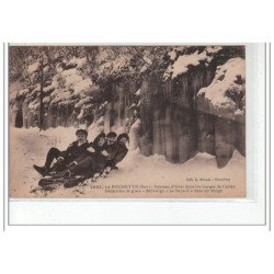 LA ROCHETTE - Paysage d'hiver dans les Gorges du Calvin - stalagtites - bobsleigh """"Le Bayard""""  - très bon état