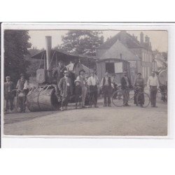 A LOCALISER : carte photo d'un roulleau compresseur (fabriqué à Angers) - très bon état
