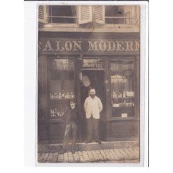 NEVERS : carte photo du salon de coiffure GENTET (GAGNEPAIN - Salon Modern - coiffeur) - état