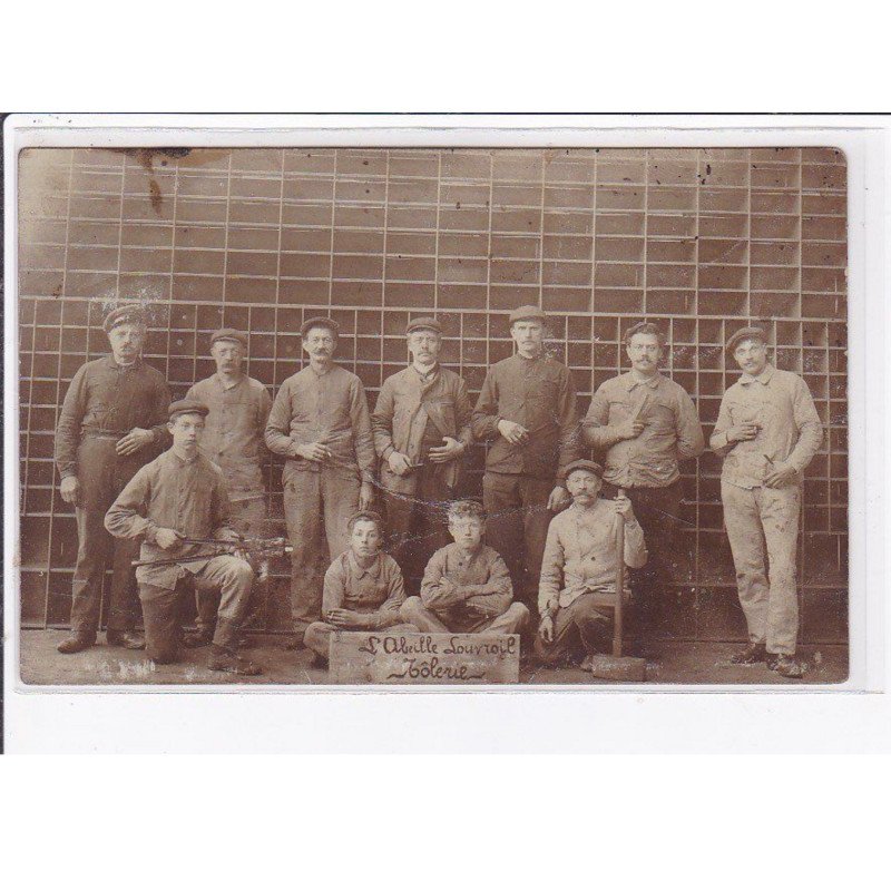 LOUVROIL : carte photo de l'ABEILLE (la tolerie) - atelier de constructions mécaniques - état