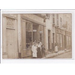 A LOCALISER : carte photo d'une salon de coiffure et d'une mercerie (cachet de départ du 54) - très bon état