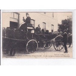 SOMMIERES: inondation 1907, arrivée à la gare du président de la république - très bon état