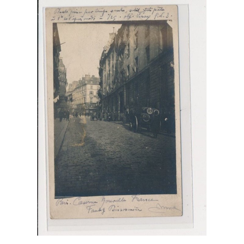 PARIS - Carte photo - Caserne de la nouvelle France - 82 rue du Faubourg Poissonnière - 75010 - très bon état