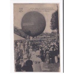 SENS : Fêtes sportives du V.S.S, 12,15 et 19 Août 1906, Les aéronautes montent dans la nacelle, Ballon Rond - état