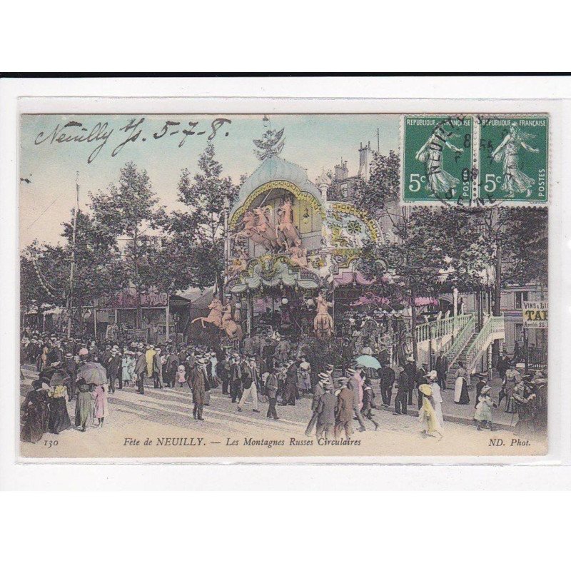 NEUILLY : Les Fêtes, Les montagnes Russes Circulaires - état NEUILLY : Les Fêtes, Les montagnes Russes Circulaires - état
