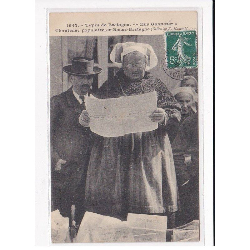 Types de Bretagne, Chanteuse populaire en Basse-Bretagne - très bon état