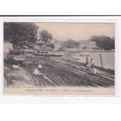LES SALETTES : Vue générale, La plage et raccommodage des filets - très bon état