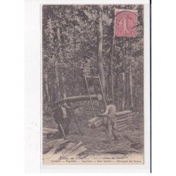 BUSSY-en-OTHE : Dans la Forêt, sciage du Bois, Scieurs de Long - très bon état