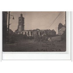 SAINT QUENTIN - CARTE PHOTO - la collégiale, rue d'Isle  1919 - très bon état