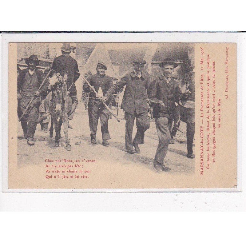 MARSANNAY-LA-COTE : La promenade de l'Ane, Coutume Burlesque - très bon état