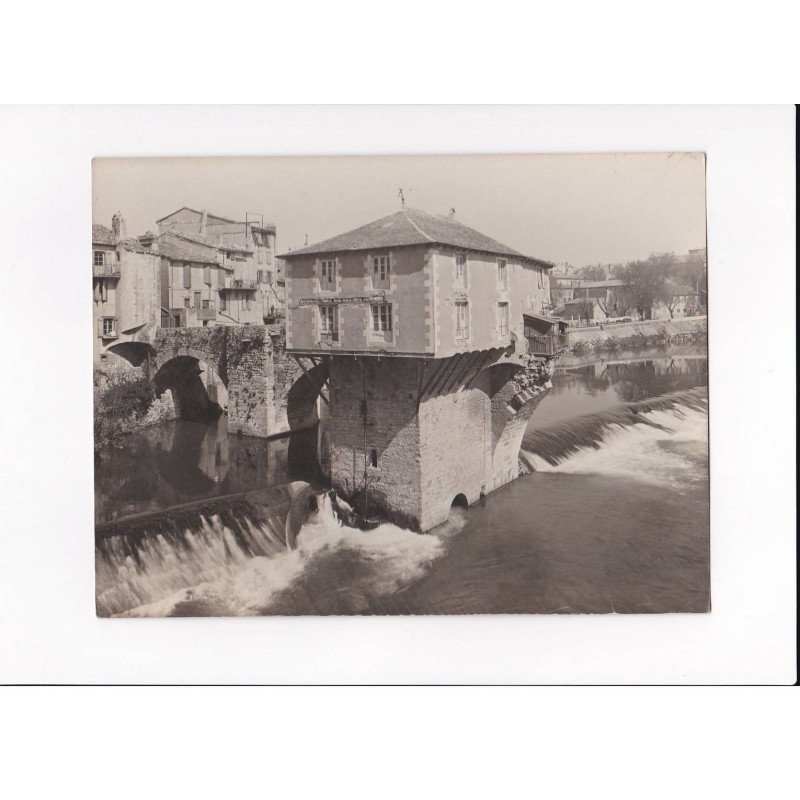 AVEYRON, Millau, Le vieux Pont, Photo Auclair-Melot, environ 23x17cm années 1920-30 - très bon état