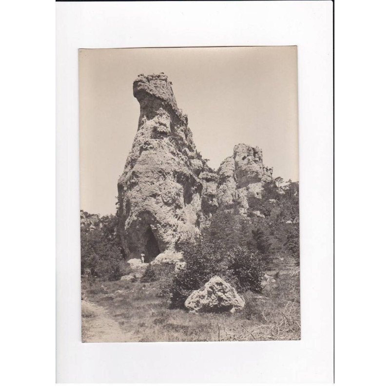 AVEYRON, Montpellier-le-Vieux, Le Grand Sphinx, Photo Auclair-Melot, environ 23x17cm années 1920-30 - très bon état