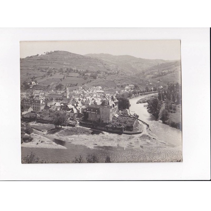 AVEYRON, Entraygues, le confluent du Lot et Truyère, Photo Auclair-Melot, environ 23x17cm années 1920-30 - très bon état