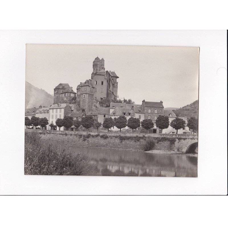 AVEYRON, Estaing, Le Château et le Lot, Photo Auclair-Melot, environ 23x17cm années 1920-30 - très bon état