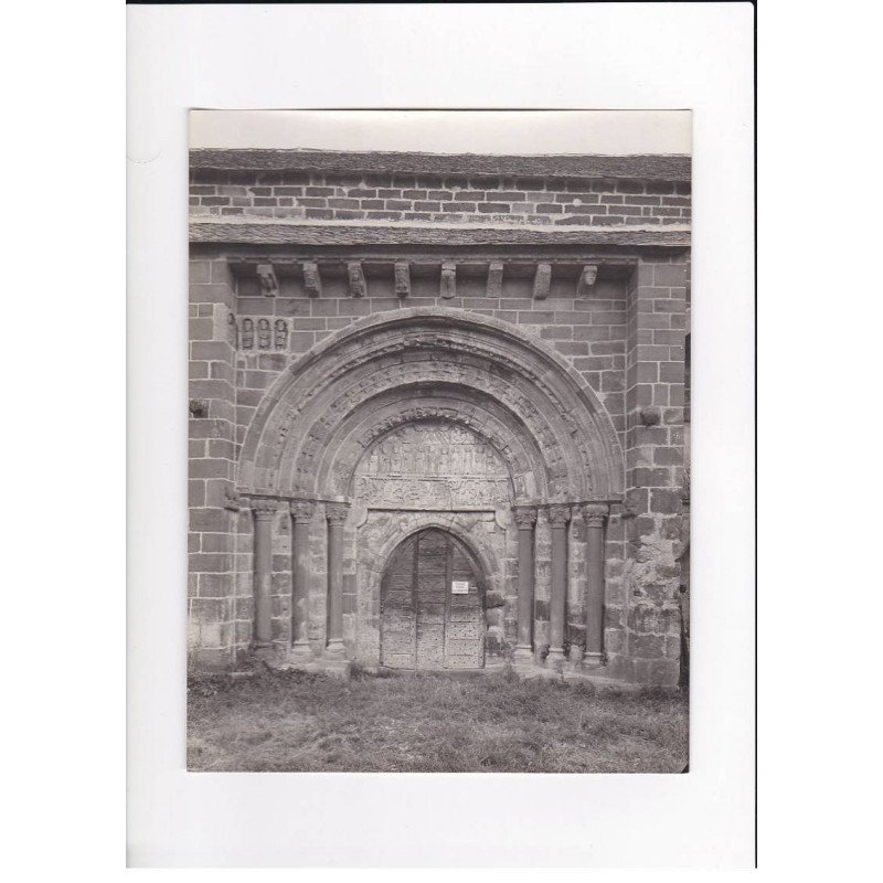 AVEYRON, Espalion, Eglise de Perse, Le portail, Photo Auclair-Melot, environ 23x17cm années 1920-30 - très bon état