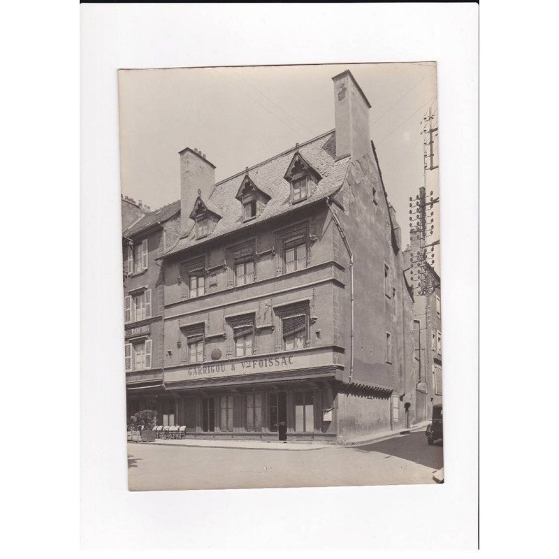 AVEYRON, Rodez, Vieille maison place du Bourg, Photo Auclair-Melot, environ 23x17cm années 1920-30 - très bon état