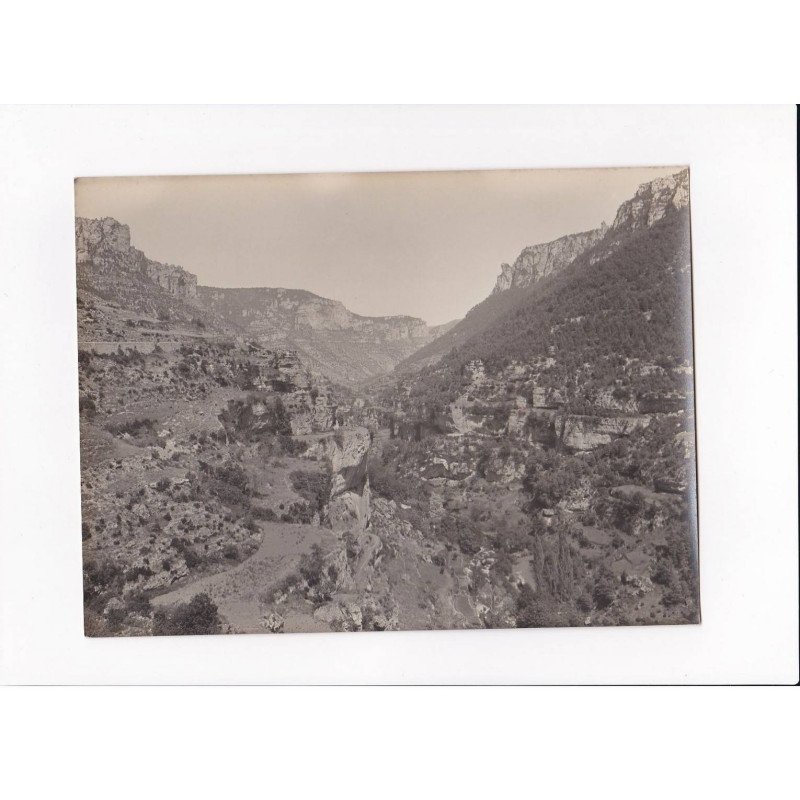 AVEYRON, Peyreleau, La Joute en amont des Terrasses, Photo Auclair-Melot, environ 23x17cm années 1920-30 - très bon état