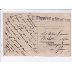 Carte photo de Commerce : coiffeur - (cachet du 9ème régiment d'infanterie au dos) -  état