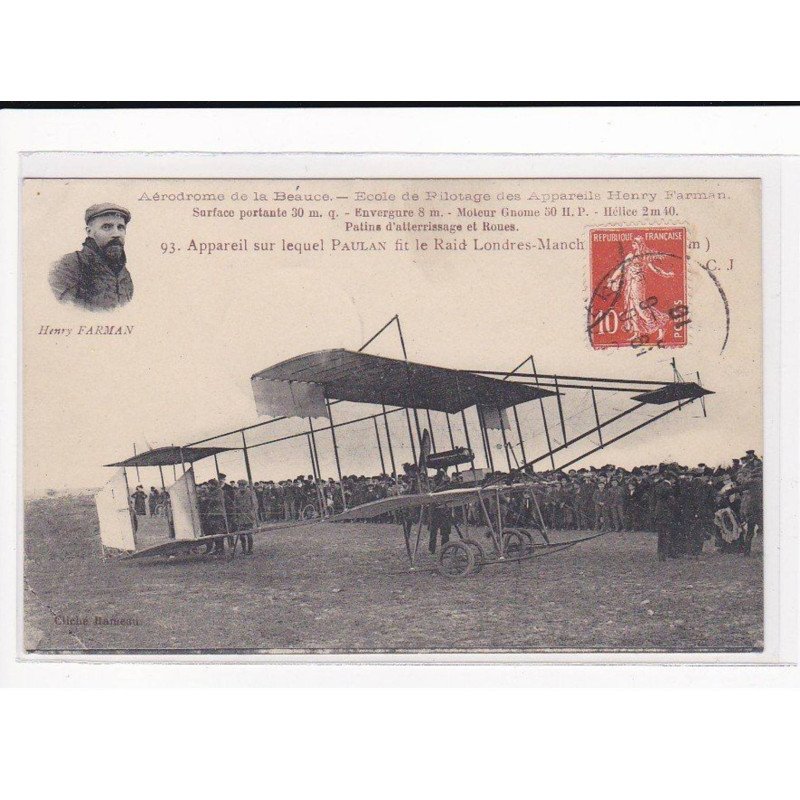 Aérodrome de la Beauce, Ecole de Pilotage des Appareils Henry Farman - très bon état