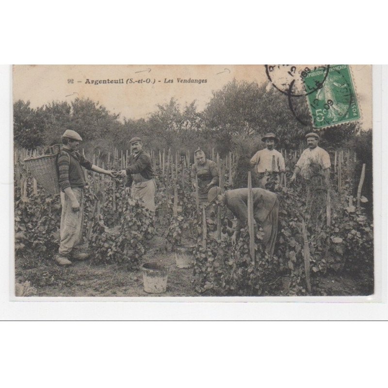 ARGENTEUIL : les vendanges - bon état (traces)