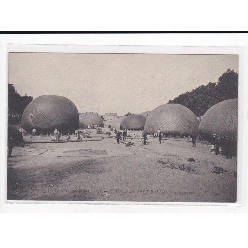 TOURS : Grandes Fêtes d'été, Juin 1908, Course de Sept Ballons, Gonflement - très bon état