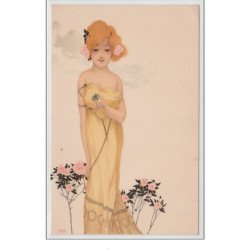 KIRCHNER Raphaël : femme et fleurs en 1902 - très bon état