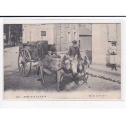 Type NIVERNAIS : Un Attelage d'ânes - très bon état