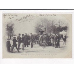 ROUBAIX : Rond point du parc de Barbieux, Manoeuvres des pompiers - état