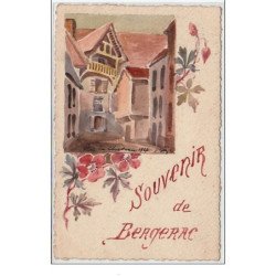 BERGERAC : carte postale dessinée à la main - très bon état