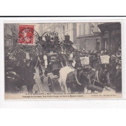 BOULOGNE SUR MER : Obsèques de Coquelin cadet, Février 1909, passage du cortège, rue Victor-Hugo - très bon état