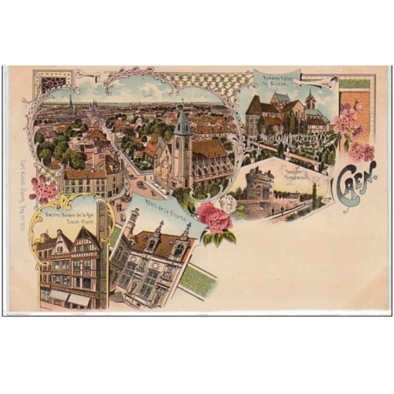 CAEN : souvenir de ... - bon état (légères marques d'album)