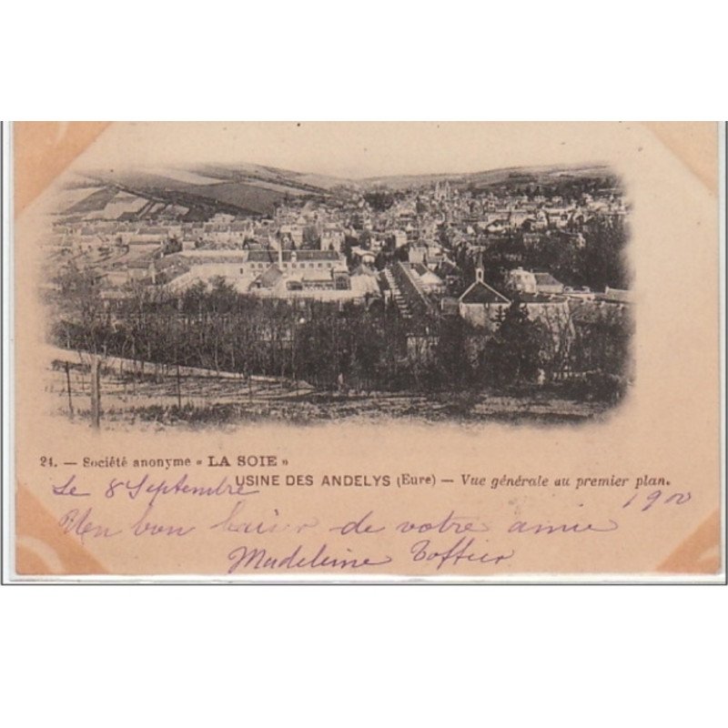 LES ANDELYS : usine """"la SOIE"""" - vue générale - bon état (marques d'album)