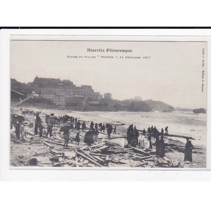 BIARRITZ : Grande Plage, Epave du voilier Suédois, 14 Décembre 1907 - très bon état BIARRITZ : Grande Plage, Epave du voilier Suédois, 14 Décembre 1907 - très bon état