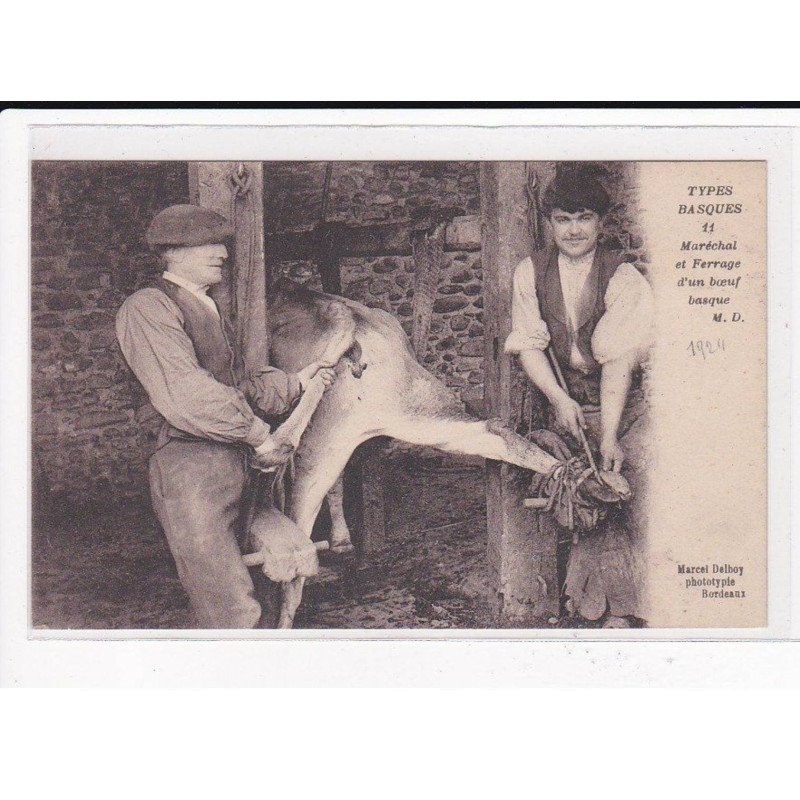 Types Basques, Maréchal et Ferrage d'un boeuf basque - très bon état