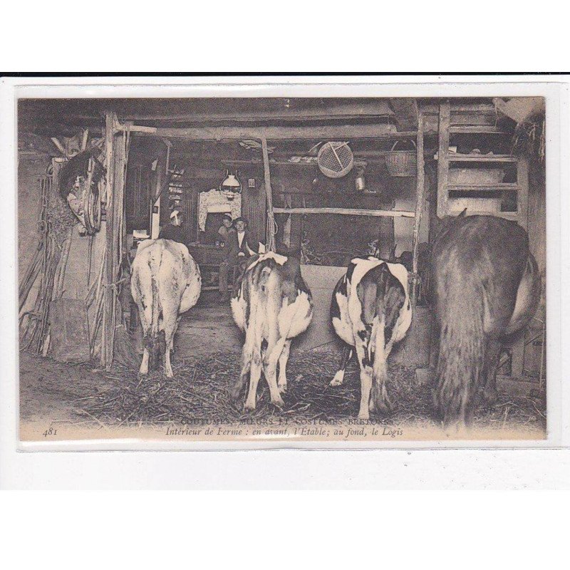Intérieur de Ferme, en avant, l'étable; au fond, le Logis, C.M.C.B - très bon état