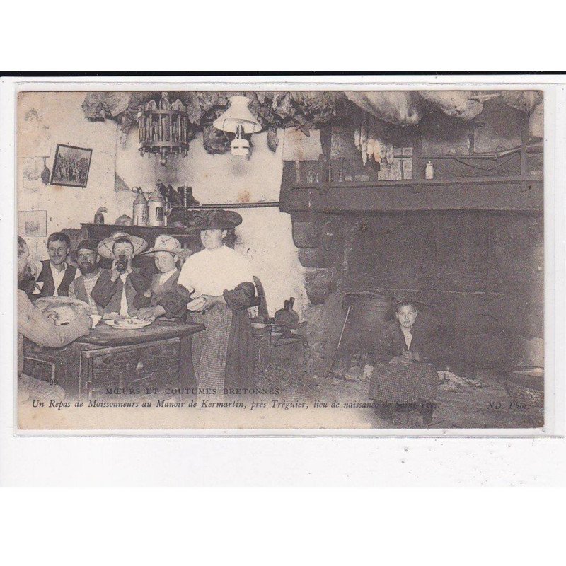 KERMARTIN : Un repas du Moissonneurs au Manoir, lieu de Naissance de Saint-Yves, C.M.C.B - état