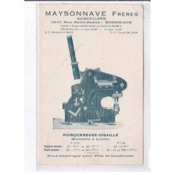 BORDEAUX: maysonnave frères, quincaillerie, poinçonneuse cisailles - état