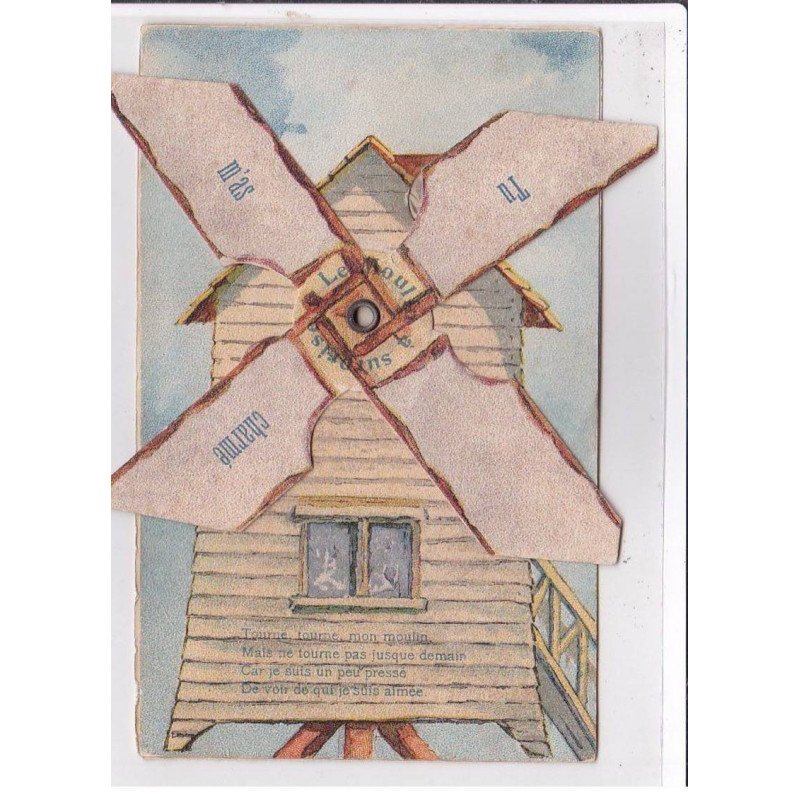 FANTAISIE - SYSTEME : carte postale - (moulin - windmill) -  bon état