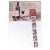 FANTAISIE - SYSTEME : carte postale - (cigare - vin de Bordeaux - femme) - très bon état