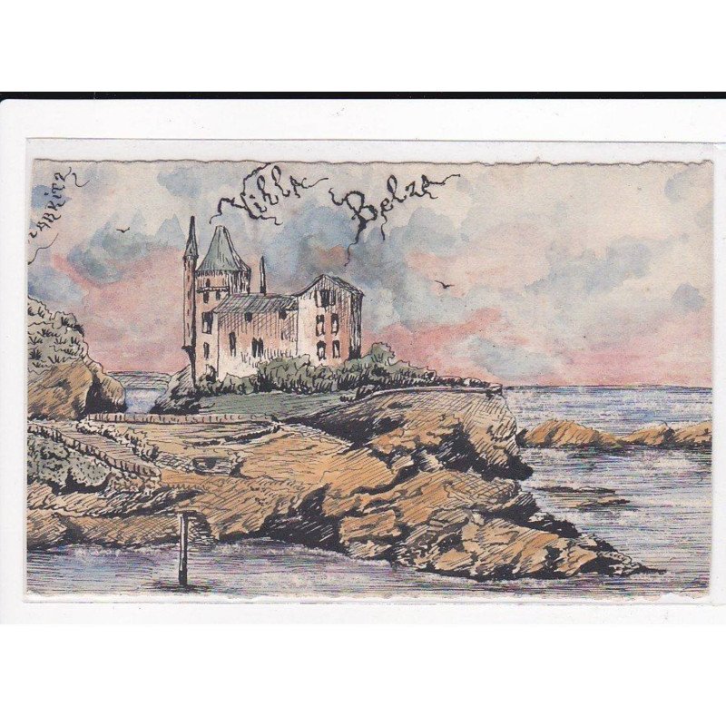 BIARRITZ : Villa Belza, Carte Dessinée à la main - très bon état