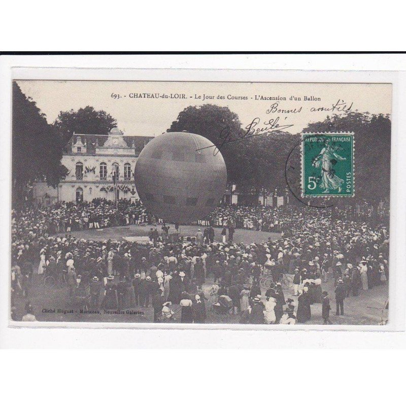 CHATEAU-DU-LOIR : Le Jour des Courses, L'ascension d'un ballon - très bon état