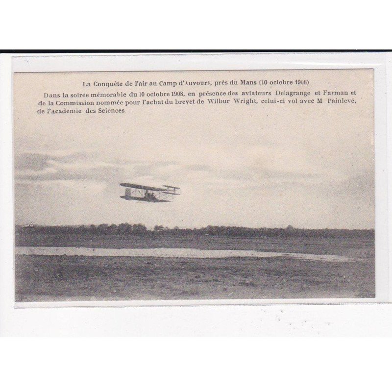 AUVOURS : L'aéroplane de Wilbur Wright en plein vol, l'Aviation en 1908 - très bon état