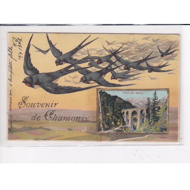CHAMONIX : Carte souvenir Déployable - très bon état