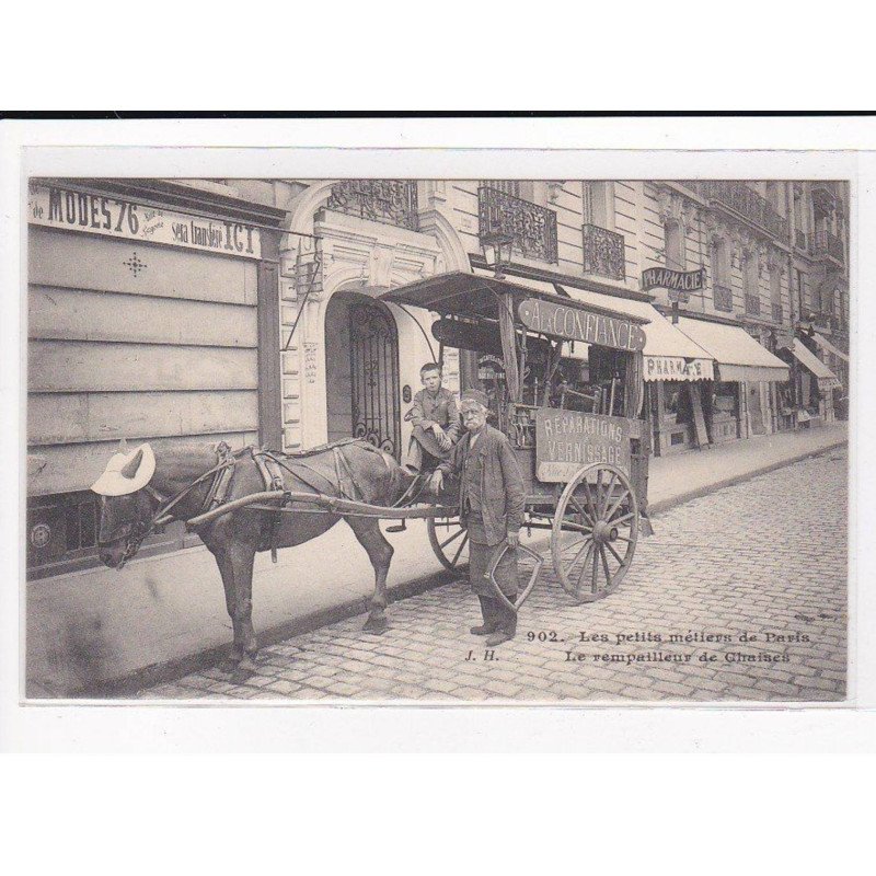 PARIS, Les Petits Métiers J.H, HAUSER : Le Rempailleur de Chaises - très bon état