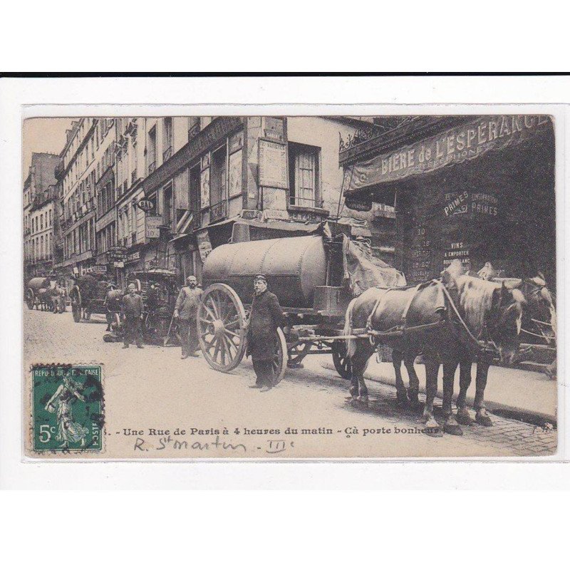 PARIS, Les Petits Métiers J.H, HAUSER : Une rue de Paris à 4 heure du matin, ça porte bonheur - état