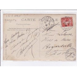 BIARRITZ : carte photo de la droguerie populaire GUICHENEY (attelage - salon de coiffure)  - bon état (un coin plié)
