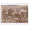 BIARRITZ : lot de 3 photo et cartes photo de la pose des pavés en 1909 -  bon état