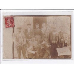 BIARRITZ : lot de 3 photo et cartes photo de la pose des pavés en 1909 -  bon état