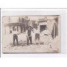 BIARRITZ : lot de 3 photo et cartes photo de la pose des pavés en 1909 -  bon état