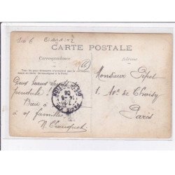 BIARRITZ : carte photo d'ânes et d'un homme au 5 rue de l'Industrie en 1906 -  bon état